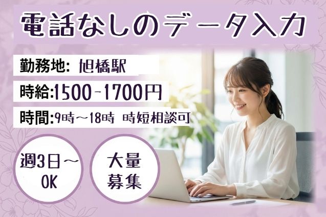 【那覇市・久茂地】電話なしのデータ入力｜週3～｜時短相談OK｜大量募集のメイン画像